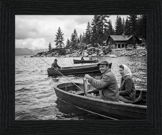 South Lake Tahoe 1950s Fishing Art