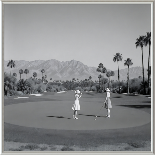 Women Golfing Palm Springs Framed Art